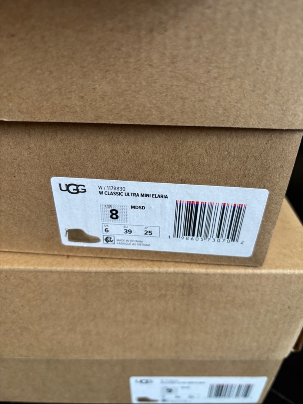 UGG CLASSIC ULTRA MINI ELARIA IN MUSTARD SEED SZ 7,8,9 NEW IN BOX - Picture 9 of 10